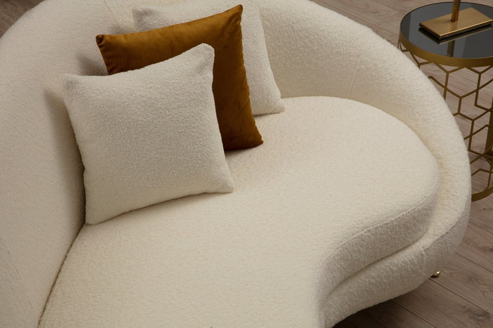 Atelier Del Sofa Eses - Cream Bouclett Sofá de 3 Plazas Crema